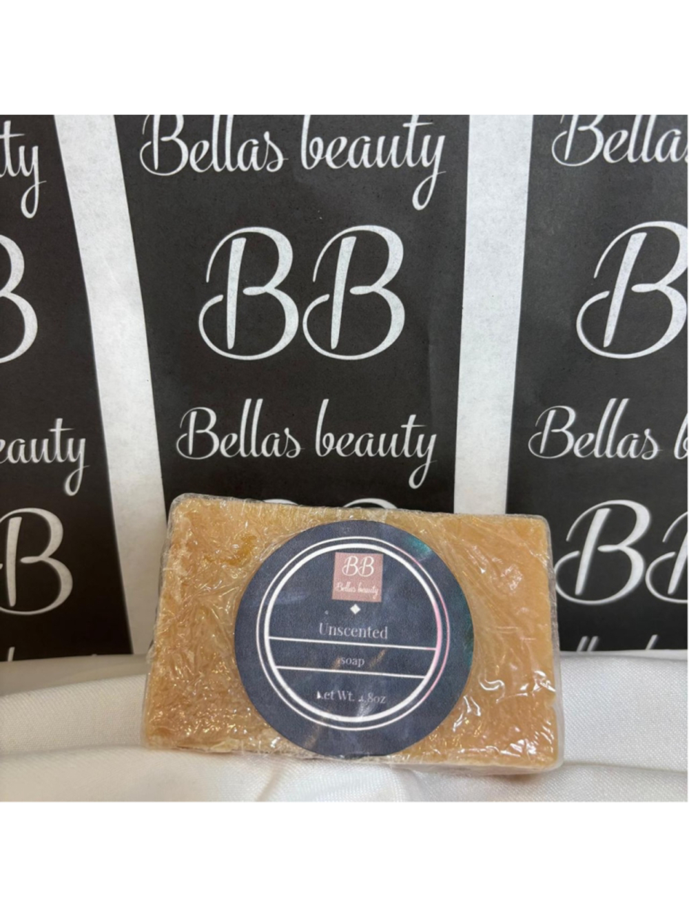 Bellas Beauty Vegan 100% Natural Artisan Unscented Soap Bar 4.8 oz #v01 x37